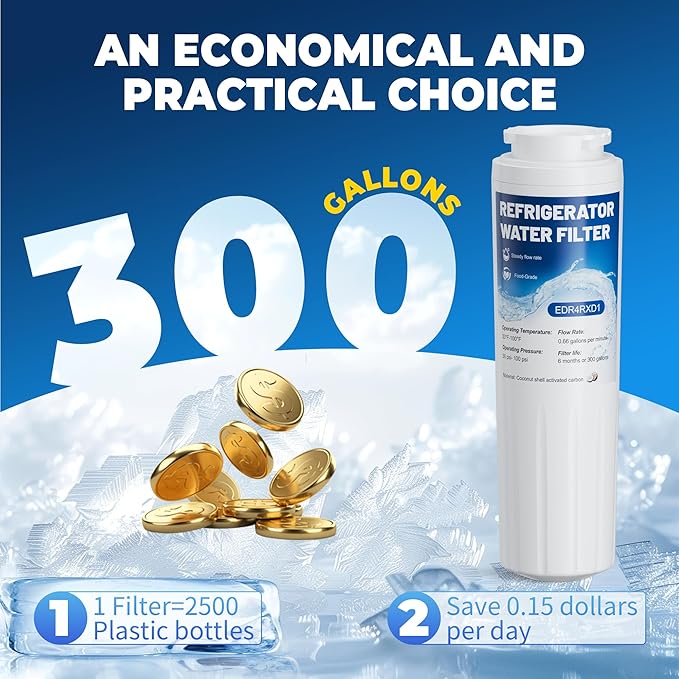 EDR4RXD1 Compatible with UKF8001,Filter 4,4396395,UKF8001AXX,PURICLEAN II, UKF8001AXX-200,UKF8001P,469006 Water Filter, Pack of 3,By YPMQY