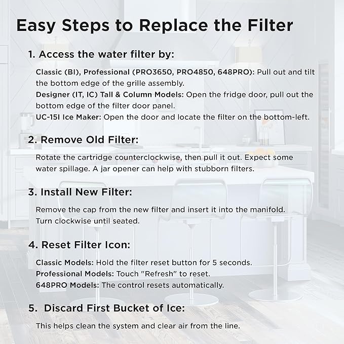 Sub-Zero Refrigerator Replacement Water and Air Filter Combo Pack 4204490 7007067
