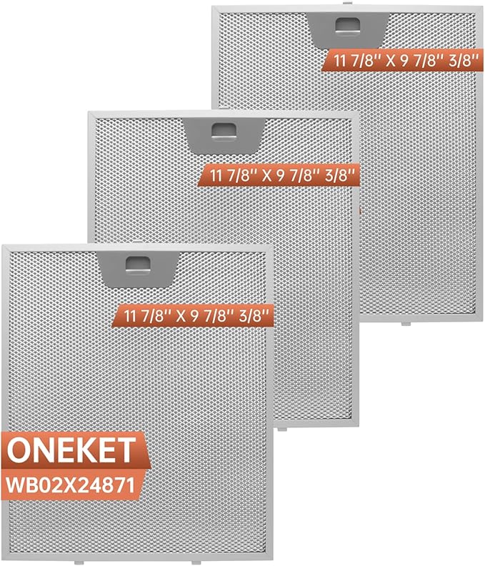 GE Range Hood Filter Replacement WB02X24871-3 Pack by oneket, 11-7/8