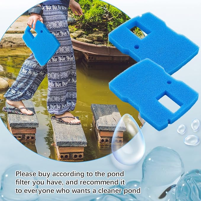 Treela 2 Pcs Replacement Pond Filter Pad Sponge Filter Media Pad for All in One Pond CUF-6000 Filter and 660 GPH Fountain Pump UV Sterilizer, for Outdoor Pond Fountain