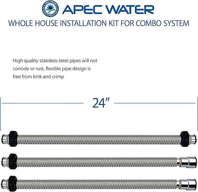 APEC Water Systems Whole House System Dual Tank Installation Kit for Water Filter and Water Softener Combo System (WH-COMBOKIT)