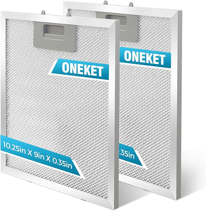 Range Hood Filter Replacement 10.25x9x0.35Inch (260x230x8.9mm) 5-Layer S97018029 Mesh Hood Vent, Range Hood Grease Filter, fits Br.oan's B5 Series 2pack by oneket (Aluminum) - AquaVibe