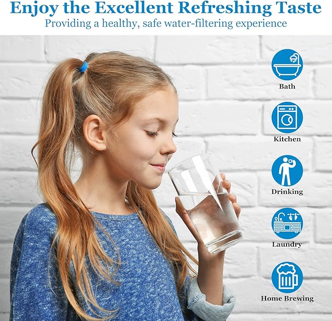 20 Micron Water Filter 10" x 2.5", 10-inch Whole House Sediment Pre-Filters for Well & Tap water, Replacement Cartridge for FXWPC, EQ-PFC35, ECP5-10, S1, 3WH-STDPL-F02, SPC-25-1005, 4-Pack