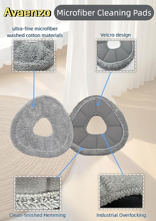 6 Pack Replacement Mop Pads Compatible with Narwal Freo X Z Ultra Z10 Freo Pro J3 J4 YJCC012 YJCC015 Ultra-fine Resuable Mop Cloth Robot Vacuum Cleaner Accessories, Grey - AquaVibe