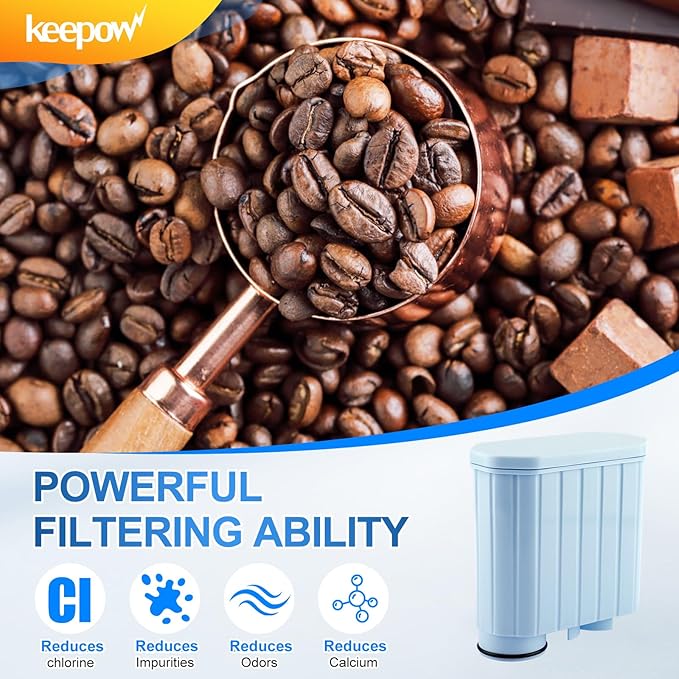 KEEPOW CA6903 Coffee Water Filter Compatible with Philips AquaClean, Aqua Clean Dedicated Anti-Lime Calc and Water Filter for Super-Automatic Espresso Machine, 2 Pack - AquaVibe