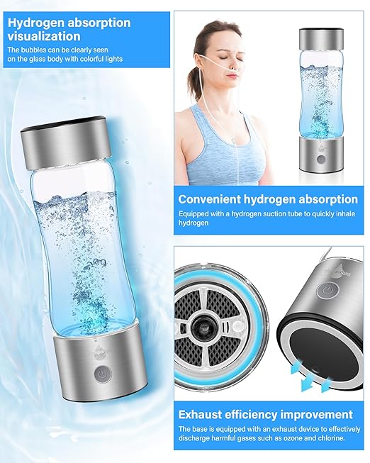 2026 Upgraded Hydrogen Water Bottle, 2400 Hydrogen Water Bottle Generator, Hydroh Hydrogen Water Machine Improve Water in 3 Mins for Home, Office, Travel, Daily Drinking