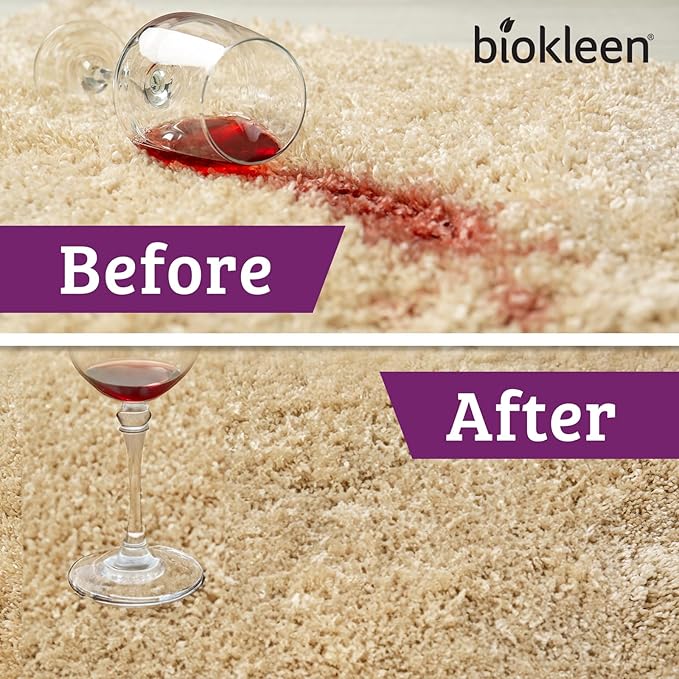 Biokleen Bac-Out Enzyme Stain Remover - 32 Ounce - Natural Foam Spray, Destroys Stains & Odors Safely, for Pet Stains, Laundry, Diapers, Wine, Carpets, Eco-Friendly, Non-Toxic, Plant-Based - AquaVibe