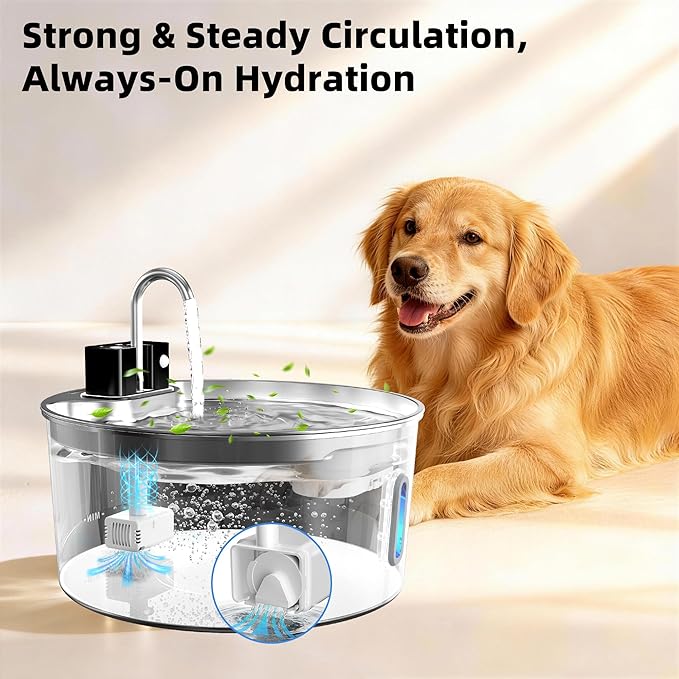 Replacement Pump for 7L/1.8Gal Stainless Steel Pet Fountain Cat Water Fountain Dog Water Dispenser Ultra Quiet Long Lifespan Water Pump