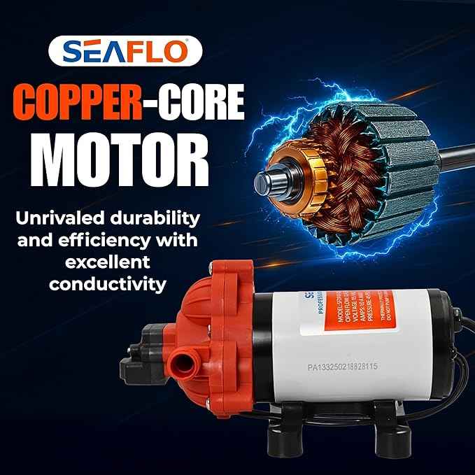 SEAFLO 33 Series Water 110V AC Pressure Pump - 115V AC, 3.3 GPM, 45 PSI, Self Priming, Smart Pressure Switch, for RV/Caravan/Marine/Industrial Use-NSF, CE & Rohs Certified, UL Listed, 4-Year Warranty