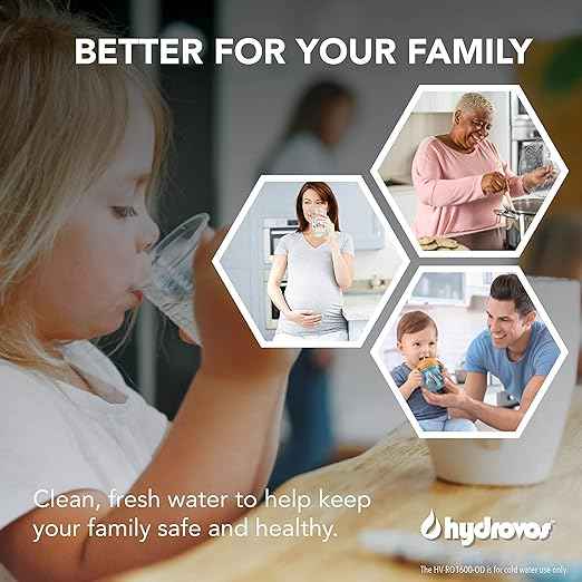 HYDROVOS Tankless RO System 600 GPD, NSF 372 Certified No-Lead, Reduces PFAS, TDS, Fluoride, Arsenic, Chlorine, Efficient 2:1 Drain Ratio, Under Sink Reverse Osmosis Water Filter, USA Tech Support