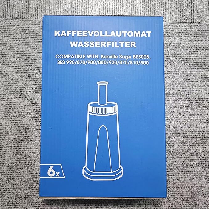 Water Filter for Breville Barista Touch Espresso Machine BES880, Barista Pro BES878, Oracle Touch BES990, Oracle BES980 & Dual Boiler BES920 Bambino ClaroSwiss Sage, BES008WHT0NUC1 (6 Pcs) - AquaVibe