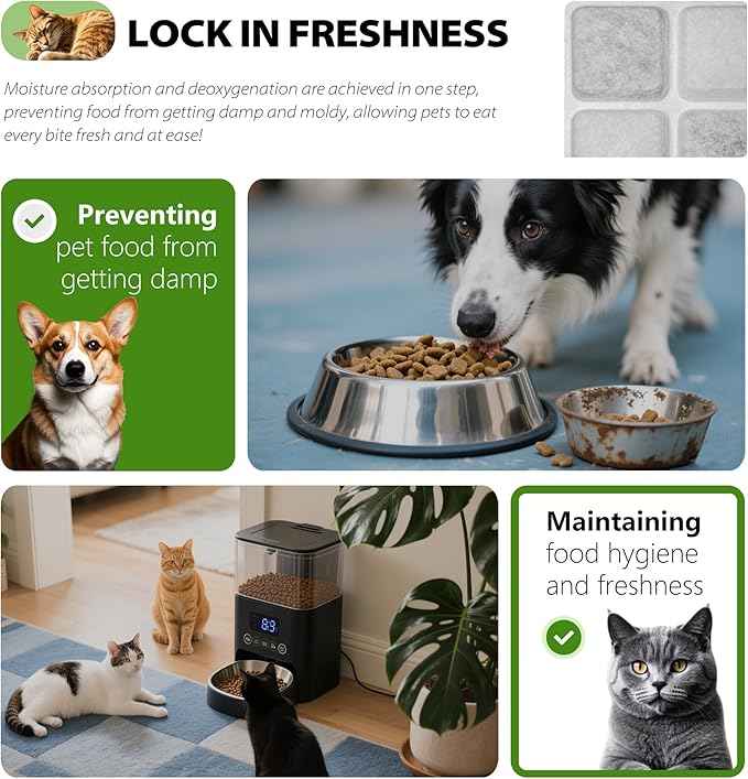 6-Pack Pet Food Desiccant Bag Replacement Compatible with PETLIBRO Automatic Cat & Dog Feeders, Keep Pet Food Dry & Fresh, Fits Model PLAF001, 002, 005, 006, 101, 103, 203 & 301