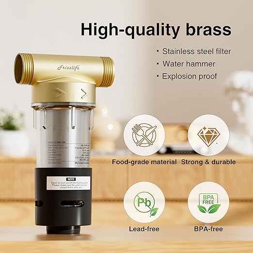 Frizzlife Reverse Osmosis Water Filter, PD600 & Whole House Pre-Filter | NSF/ANSI 58&53&42&372 Certified 600GPD Tankless RO System + 40/100 Micron Spin Down Sediment Filter