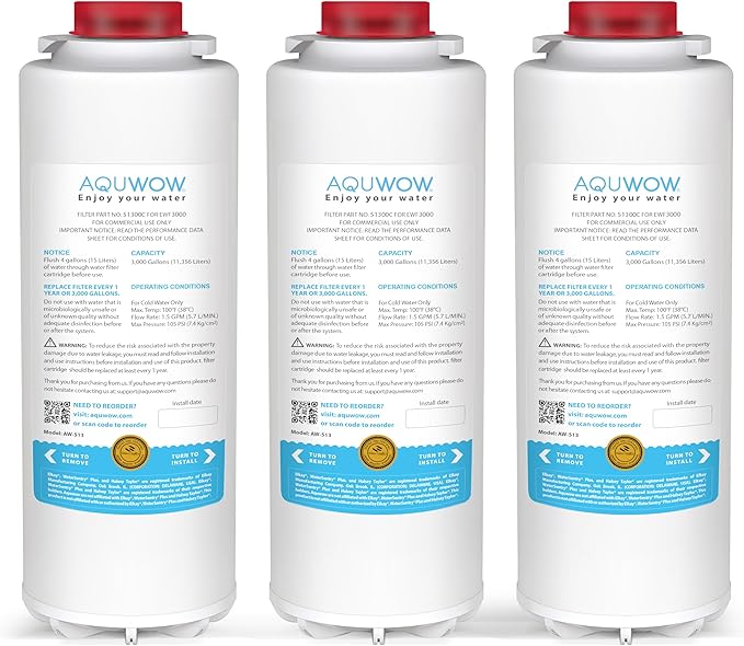Replacement Water Filter For Premium Filtration – Compatible with Elkay 51300C, 55898C, ERF750, EWF3000 – No Chip, Extended Service Life (3, 9