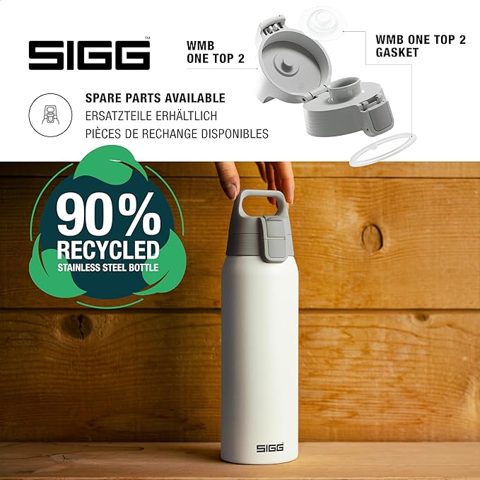 SIGG - Shield Therm- Stainless Steel Insulated Water Bottle - Carbonated Drinks, Leakproof, BPA Free, Recycled, 25, 34Oz