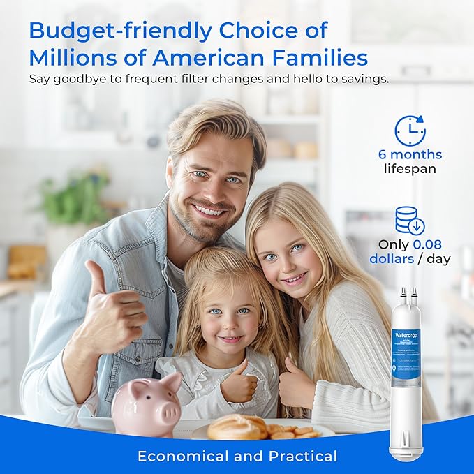 Waterdrop EDR3RXD1 Replacement for Everydrop® Filter 3, 4396841, 4396710, WD-F08, Kenmore® 46-9083, 46-9030 Refrigerator Water Filter, 2 Filters