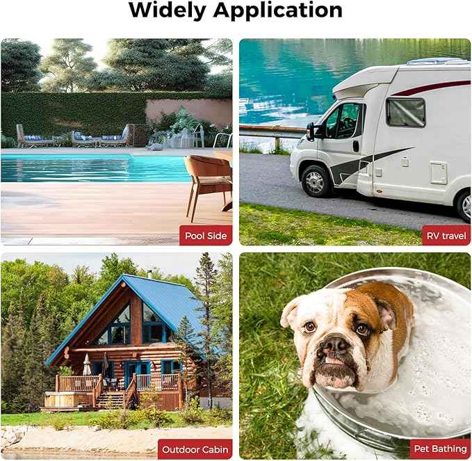 Camplux Tankless Water Heater, 5.28 GPM Outdoor Propane Camping Gas Water Heater, 20L, BW528, White