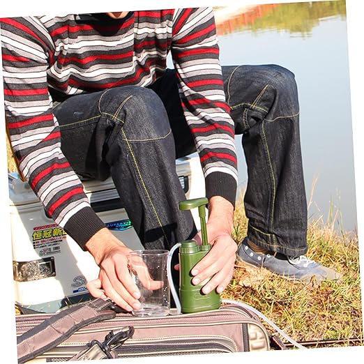 Toyvian 1pc Portable Water Filter Pump Emergency Survival Purifier for Camping Hiking and Outdoor Adventures Lightweight Water Filtration Device