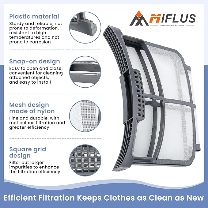 WE16X32537 WE16X29597 Dryer Lint Screen Filter Replacement Compatible for G-E GFD85ESMN1RS GFD85ESPN1DG GFD85GSPN1DG GFD85GSPN1RS GFD55ESPR1RS ect Appliances Dryer Lint Filter Screen-by MIFLUS - AquaVibe