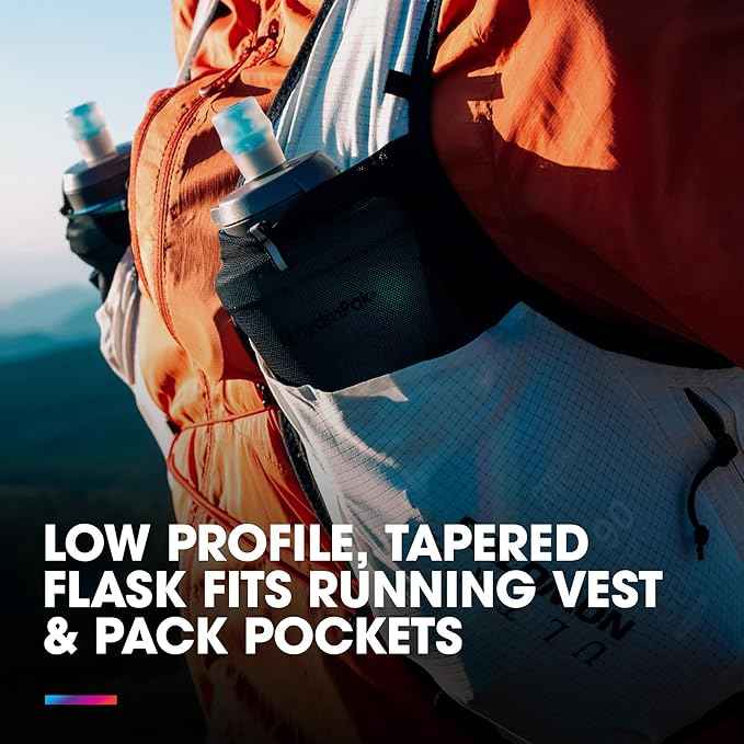 HydraPak SoftFlask Speed 500ml 2-Pack - Compressible Soft Flask Water Bottle, for Hydration Vests and Running Packs with Easy Open Cap (500ml/17oz)