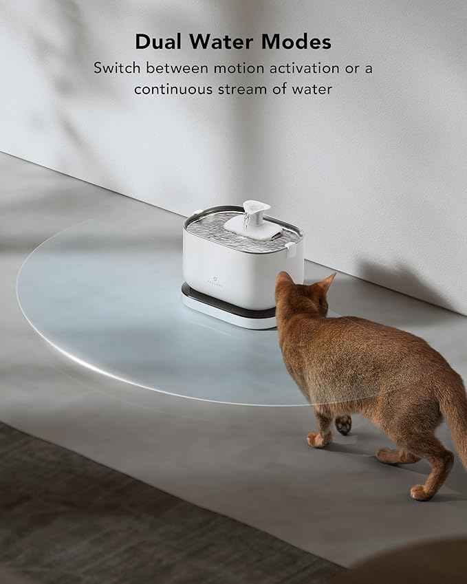 Cordless Pet Water Fountain Battery Operated + 8 Packs Replacement Filters for Dockstream Cat Water Fountain WF005 WF115 WF105, 4 Months Set of Replacement Filters