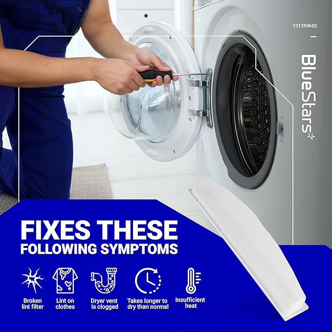 BlueStars 131359600 Dryer Lint Filter Case Screen Replacement - Compatible with Frigidaire Crosley Electrolux Dryer - Replaces 5304516871, 131152700, 131359601, 131359602, 131359603, 5304516872