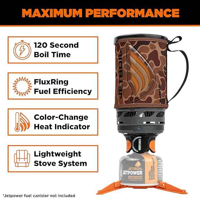 Jetboil Flash Portable Fast Boil Stove for Camping and Backpacking with 1-Step Auto Ignition, Propane/Isobutane Burner with Cooking Cup