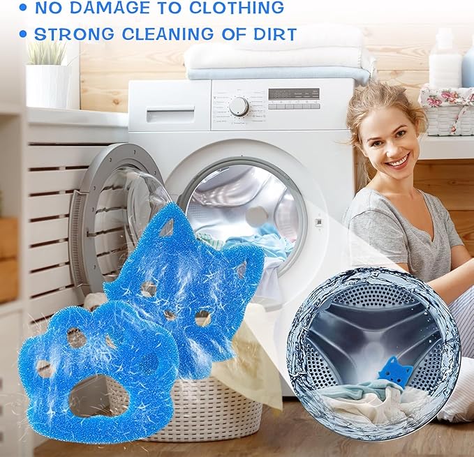 Reusable Pet Hair Remover for Laundry, Effective Cat & Dog Hair Catcher for Washer & Dryer, Lint and Fur Remover for Clothes, Bedding, Safe and Durable for All Fabrics (6) - AquaVibe