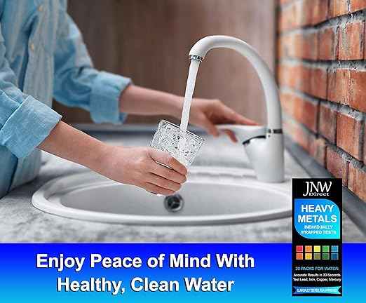 Heavy Metals Water Test Kit - Drinking Water Test Strips with eBook - Quick and Accurate Testing Kits for Drinking Water - Test Iron, Copper, Mercury, and Lead - 20 Test Strips by JNW Direct