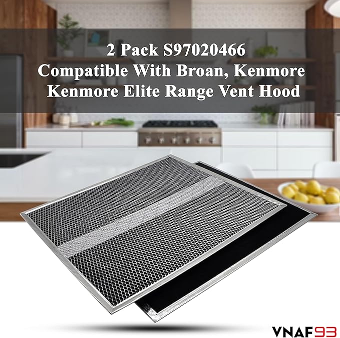 Upgraded For HPF30 Broan Range Hood Filters, Compatible With Broan Charcoal Filter HPF 30, Charcoal Filter 99010308 S97020466, 14.6” x 12.8” x 0.14” Traps Odors Type XC - 2 Pack