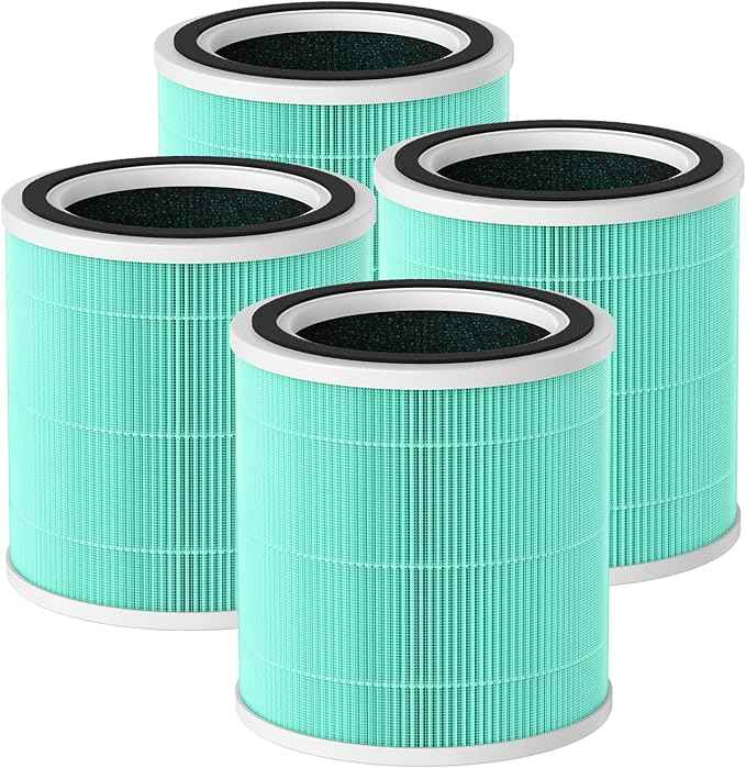 4 Pack AC400 Replacement Filter for Purivortex AC400 Air Purifier, 3-in-1 Toxin Absorber Filter, Green - AquaVibe