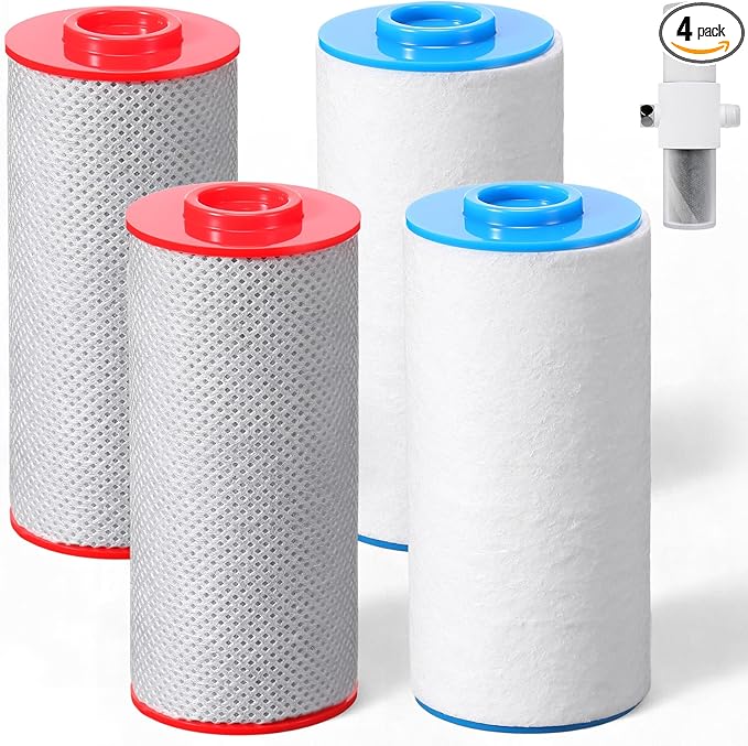 Baquler 4 Pcs Compatible with Weddell Duo Shower Filter Shower Replacement Cartridges Filter Water Clean Cartridges Replacement Full Set for Removes Chlorine Particulates Heavy Metals