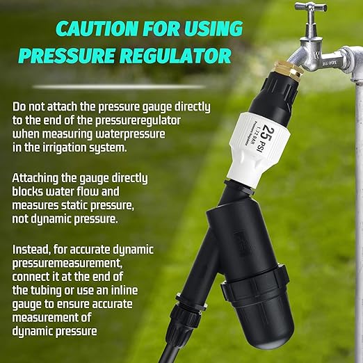 Drip Irrigation Pressure Regulator Kit,25 PSI Pressure Reducer,Inline Drip Irrigation Filter,1/2" Tubing Connector,Garden Hose Irrigation System Components (2 Set)