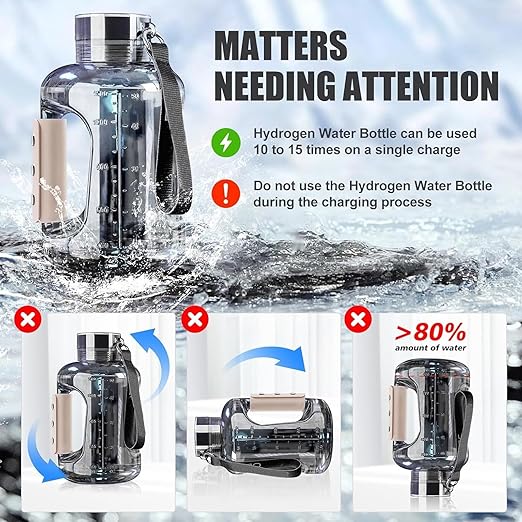 Hydrogen Water Bottle 1.5L Hydrogen Water Bottle Generator, Portable Ionizer Water Bottles Rechargeable, Gift for Home/Office/Travel(Green)