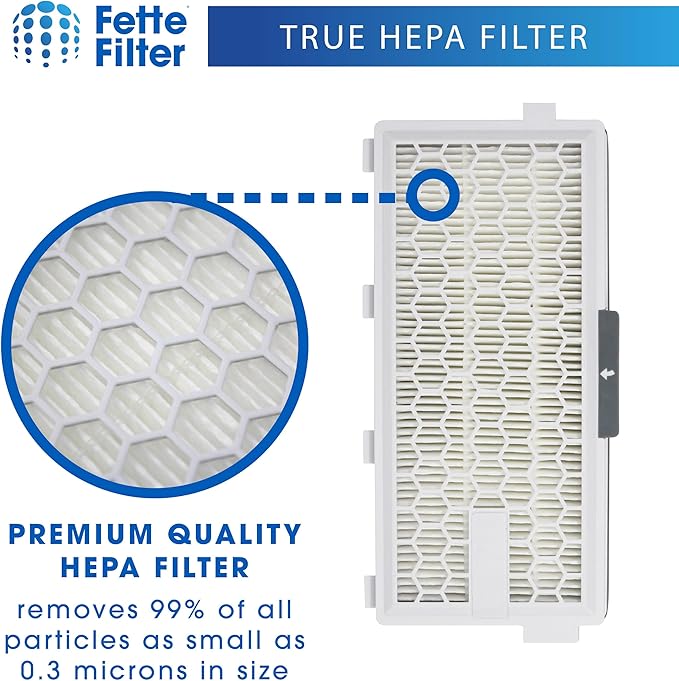 Fette Filter - HEPA Filters Compatible with Miele AirClean SF-HA 50 Filter for Model # S4, S5, S6, S8, S8000, S8999, S6000, S6999, S5000, S5999, S4000, S4999, Complete C2 & C3 (Pack of 6) - AquaVibe