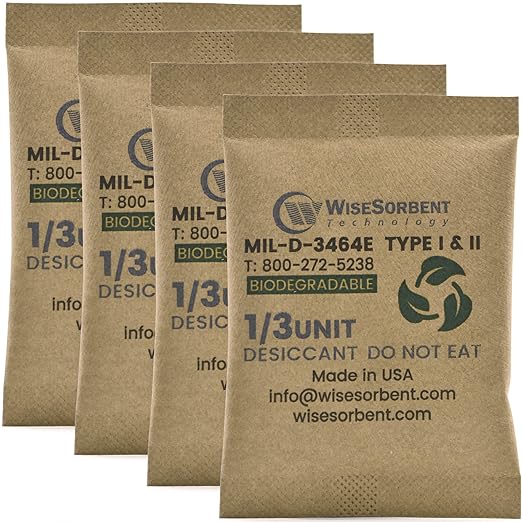 Kraft Clay Desiccants Packs for Safe, 11 Gram 90 Pack Dehumidifier for Gun Safe, Military Grade Moisture Absorbers, Conforms to MIL-D-3464E Type I & II Absorbents