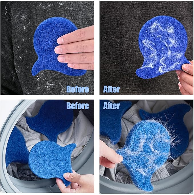 6PCS Reusable Pet Hair Remover for Laundry - Washing Machine Lint Catcher & Dryer Balls, Effectively Removes Dog Cat Hair Fur from Clothing Bedding, Dander Lint Remover Tool,Pet Hair Catcher - AquaVibe