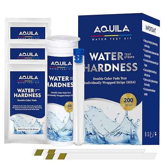 Water Hardness Test 200 Strips Kit for Home Drinking Water and Pool Spa, Water Softener Hard Water Testing Strips, Tap Well Tester Kit for Calcium & Magnesium (0-425 ppm) with Sample Tube