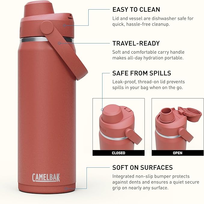 CamelBak Thrive Chug Insulated Stainless Steel Water Bottle Sierra Red, 20oz
