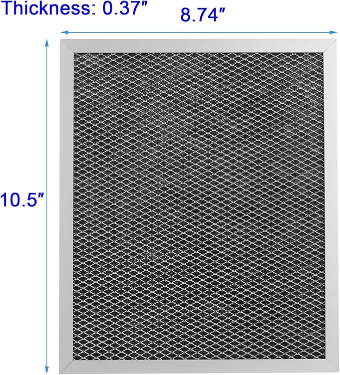 2 Pack Replacement Air Filter For 41F, 97007696, 97005687 Broan Nutone Range Hood Grease Mesh Charcoal Carbon Combo - Filter Size 8.75 x 10.5 x .44 Inches - AquaVibe