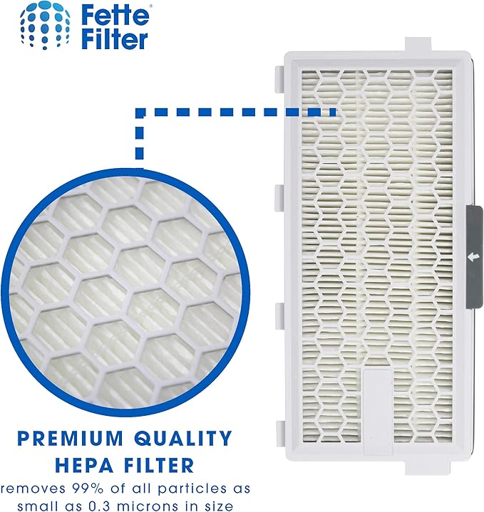 Fette Filter - HEPA Filters Compatible with Miele AirClean SF-HA 50 Filter for Model # S4, S5, S6, S8, S8000, S8999, S6000, S6999, S5000, S5999, S4000, S4999, Complete C2 & C3 (Pack of 4) - AquaVibe