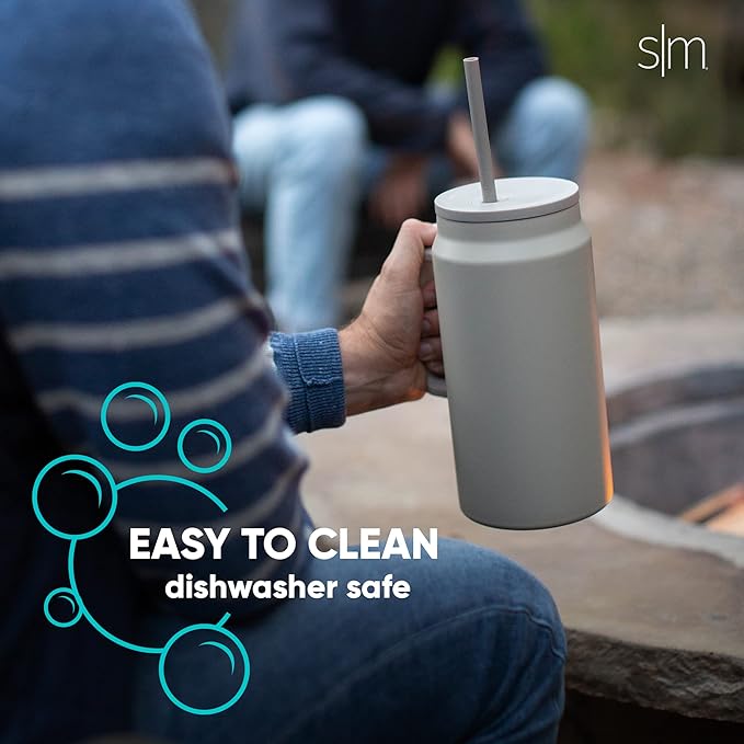 Simple Modern 50 oz Mug Tumbler with Handle and Straw Lid | Reusable Insulated Stainless Steel Large Travel Jug Water Bottle | Gifts for Women Men Him Her | Trek Collection | 50oz | Graphite