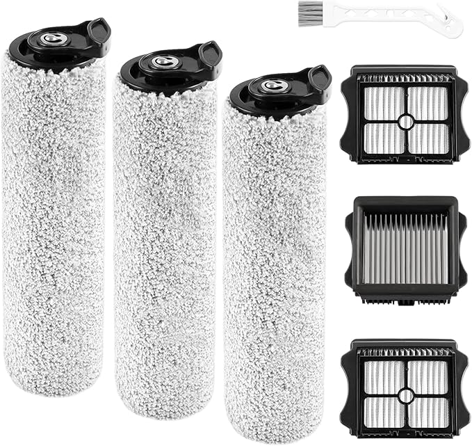 iFloor 3 Replacement Brush Rollers and HEPA Filter Kits Compatible with Tineco iFloor 3 and Floor One S3 Cordless Wet Dry Vacuum Cleaner Replacement Parts Accessories Kit,3 Brush Rollers & 3 Filters - AquaVibe