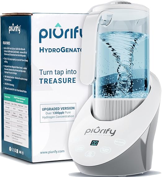 50 Oz Hydrogen Water Pitcher - BPA Free Rich Hydrogen Water Generator Electrolysis Jug with SPE/PEM Technology. Hydrogen Water Machine, Balanced PH Levels and Filtered with Calcium Sulfite
