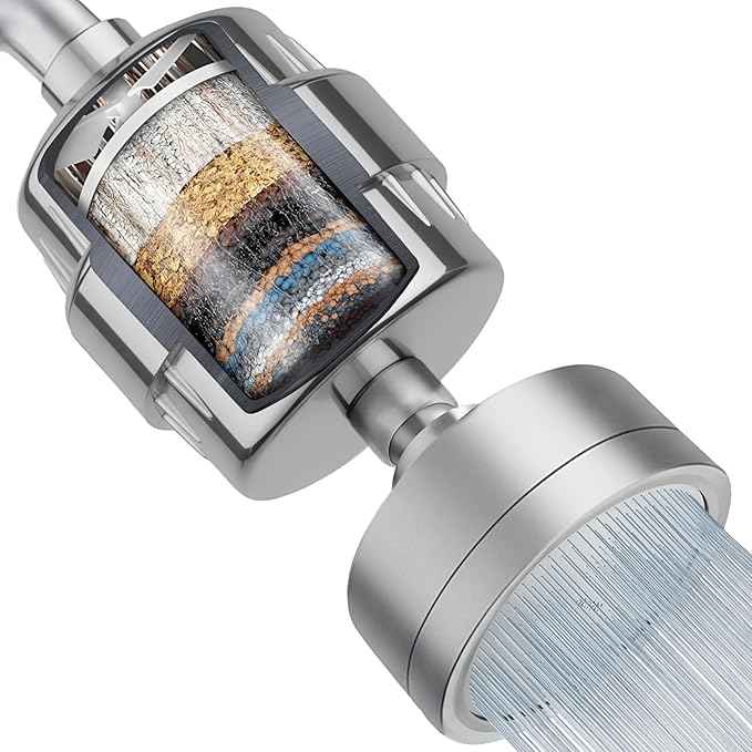 LAIFsolutions Vortex-Action Shower Filter & Swivel Shower Head – Advanced Redox Purification with Copper-Zinc KDF for Hard Water – Reduces Chlorine & Heavy Metals – Revitalizes Skin & Hair (Full Set)