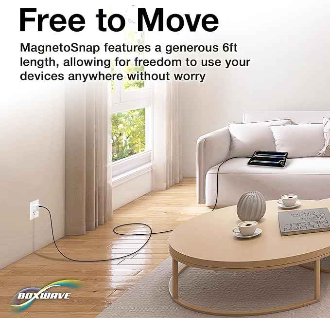 BoxWave Cable Compatible with LARQ Bottle PureVis 25 oz - MagnetoSnap AllCharge Cable, Magnet Charging Cable USB Type-C Micro USB - Jet Black