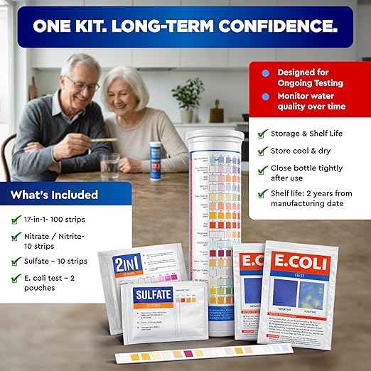 All-New 20 in 1 Drinking Water Testing Kit 120 Strips, Home Tap and Well Water Test Kit for Hardness, Lead, Iron, Copper, Chlorine, Fluoride