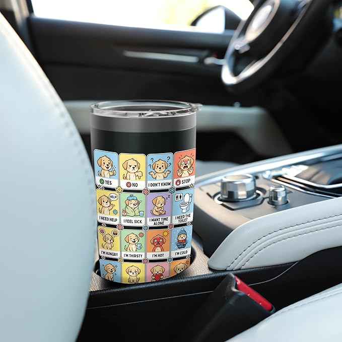 Autism ACC Communication Dog Lovers Kids Cute Autistic Stainless Steel Insulated Tumbler