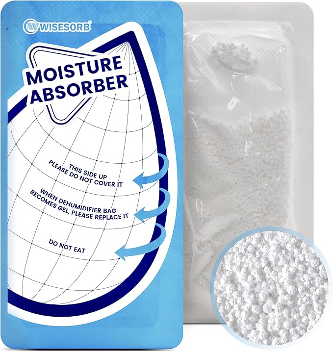 25 Gram 10 Packs Moisture Absorbers Packs, Leakproof Desiccant Dehumidifier Bags for Bathrooms, Basements, Rvs, Humidity Absorbers Packets for Closet