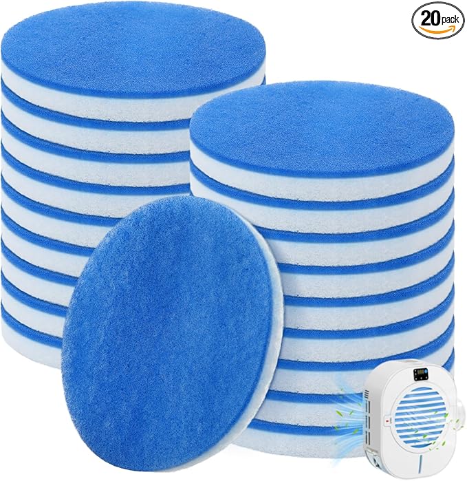 Hortsun 20 Pcs Polyester Filter Replacement Kit for Indoor Dryer Vent, Thickened Double Side Circular Replacement Filter for Indoor Electric Dryer Vent - AquaVibe